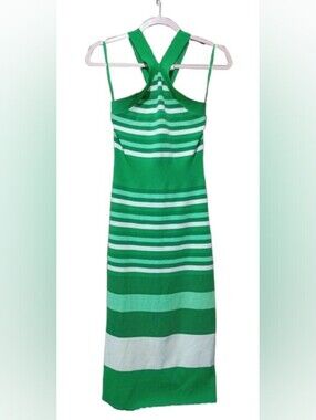 eva mendes green maxi dress Rare Frosted Mint Green Striped Eva Mendes Maxi Dress~Size XS**